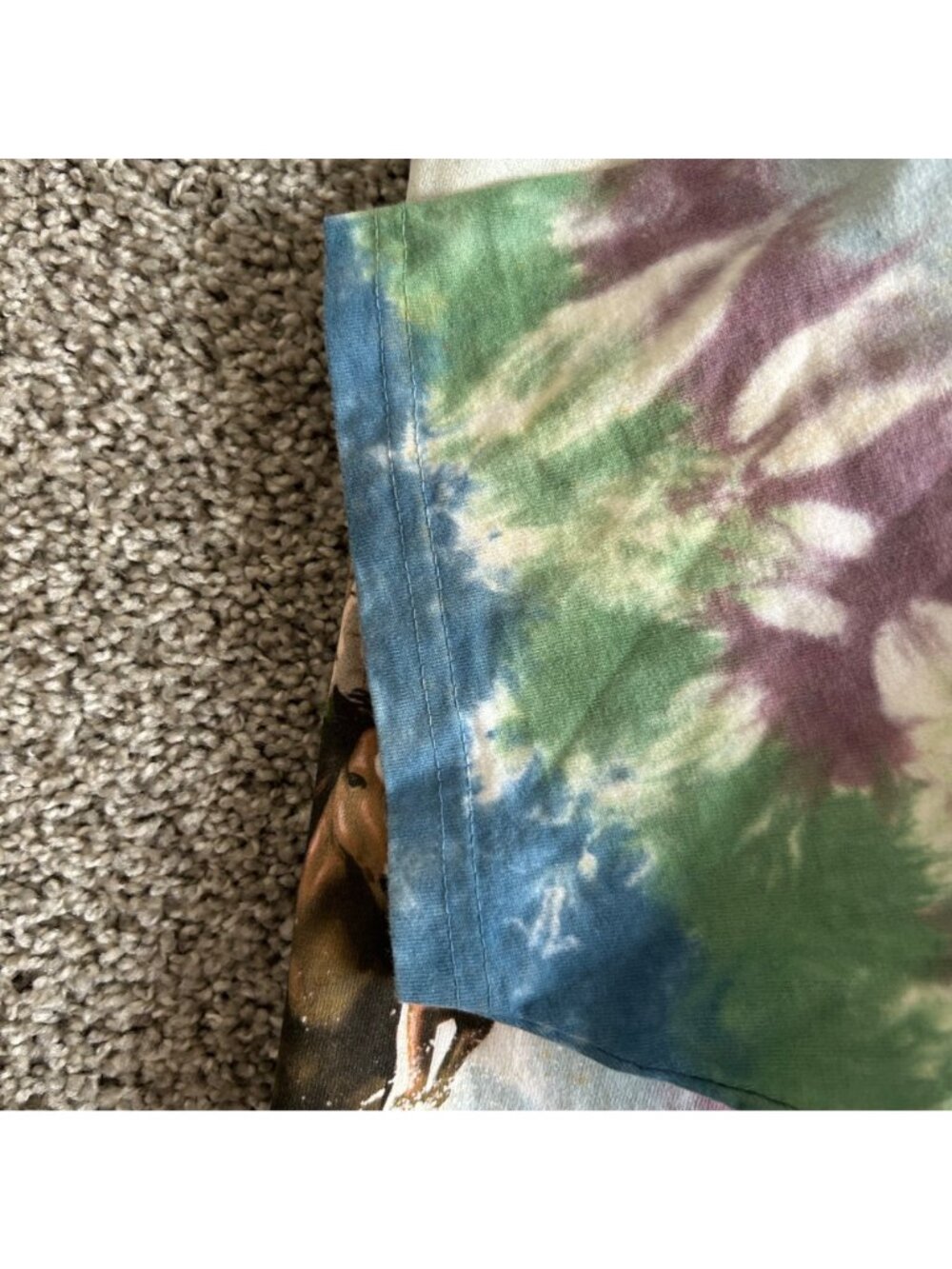 Vintage 1996 Liquid Blue Tie-Dye Wild Horses Graphic T-Shirt - Picture 13 of 13